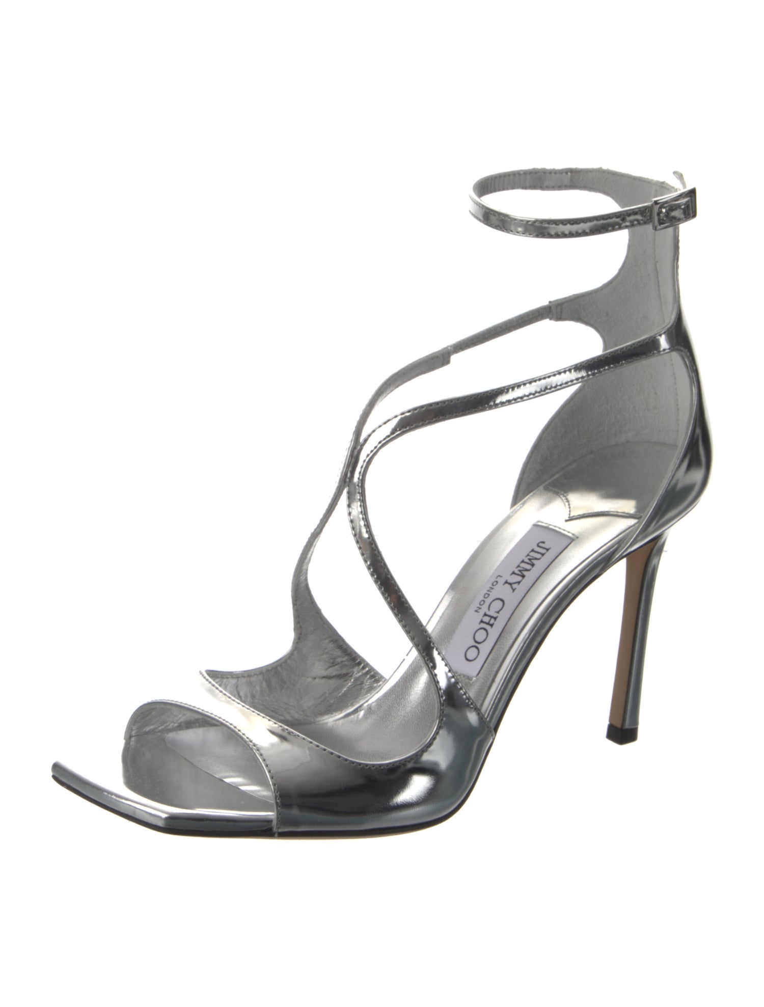 Jimmy Choo Patent Leather Cutout Accent Sandals w/ Tags