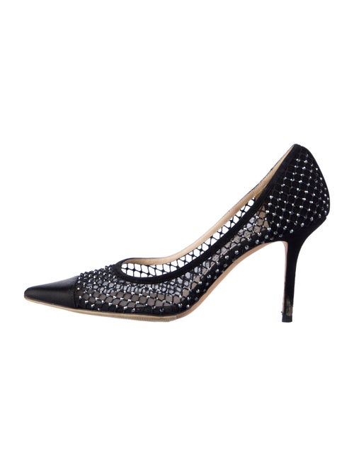 Jimmy Choo Mesh Crystal Embellishments Pumps