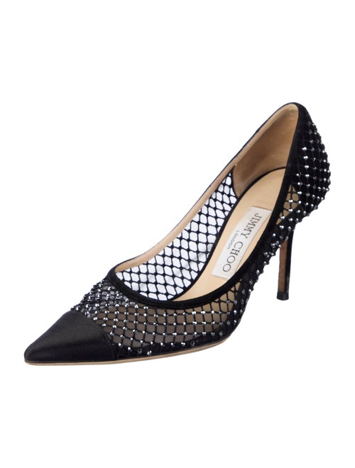 Jimmy Choo Mesh Crystal Embellishments Pumps
