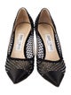 Jimmy Choo Mesh Crystal Embellishments Pumps