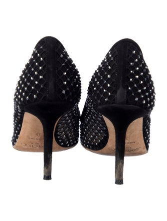 Jimmy Choo Mesh Crystal Embellishments Pumps