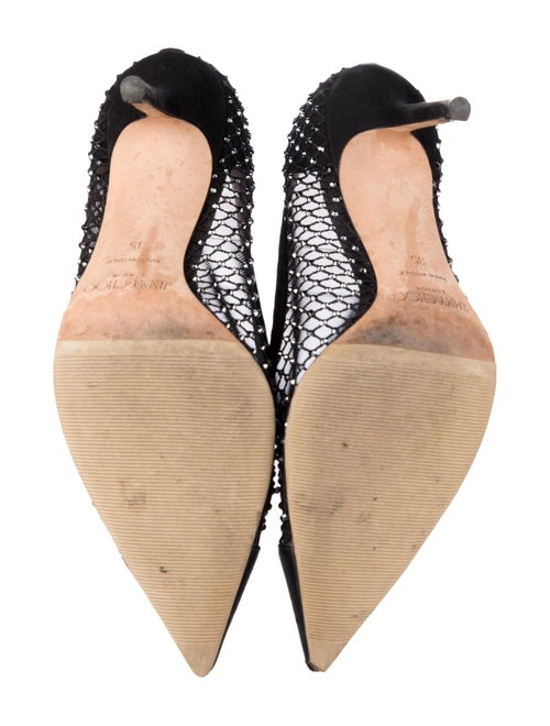 Jimmy Choo Mesh Crystal Embellishments Pumps