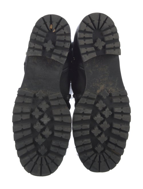 Jimmy Choo Leather Fur Trim Combat Boots