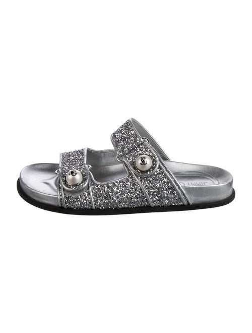Jimmy Choo Glitter Beaded Accents Slides