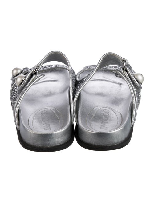 Jimmy Choo Glitter Beaded Accents Slides