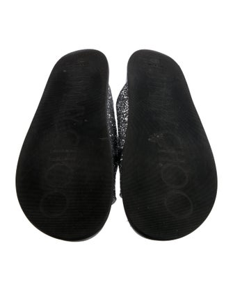 Jimmy Choo Glitter Beaded Accents Slides