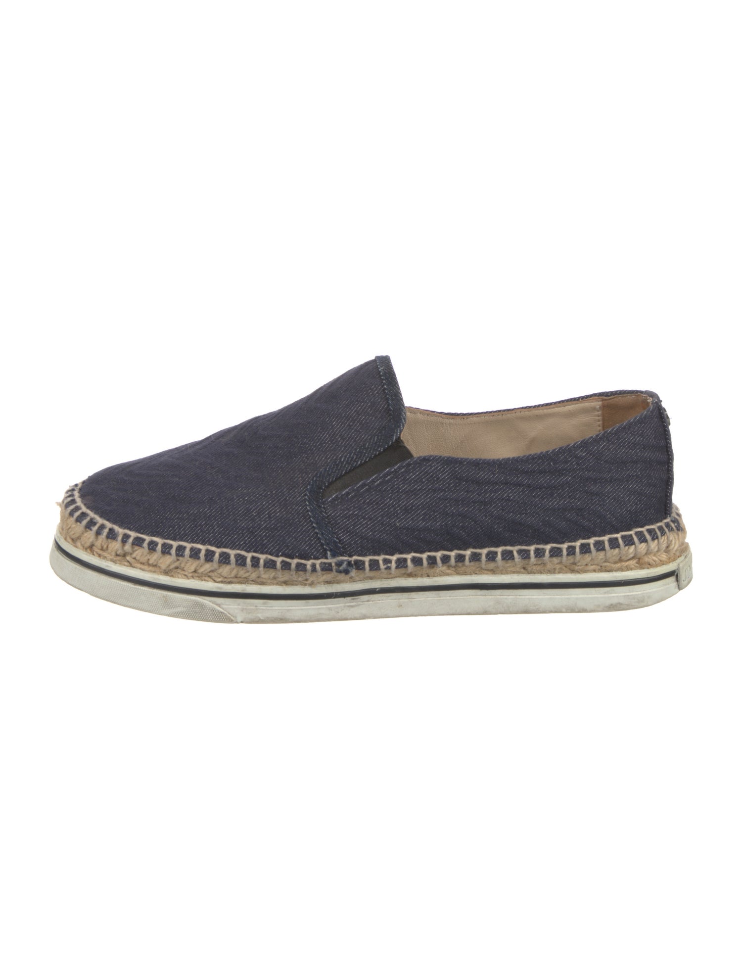 Jimmy Choo Denim Whipstitch Trim Espadrilles