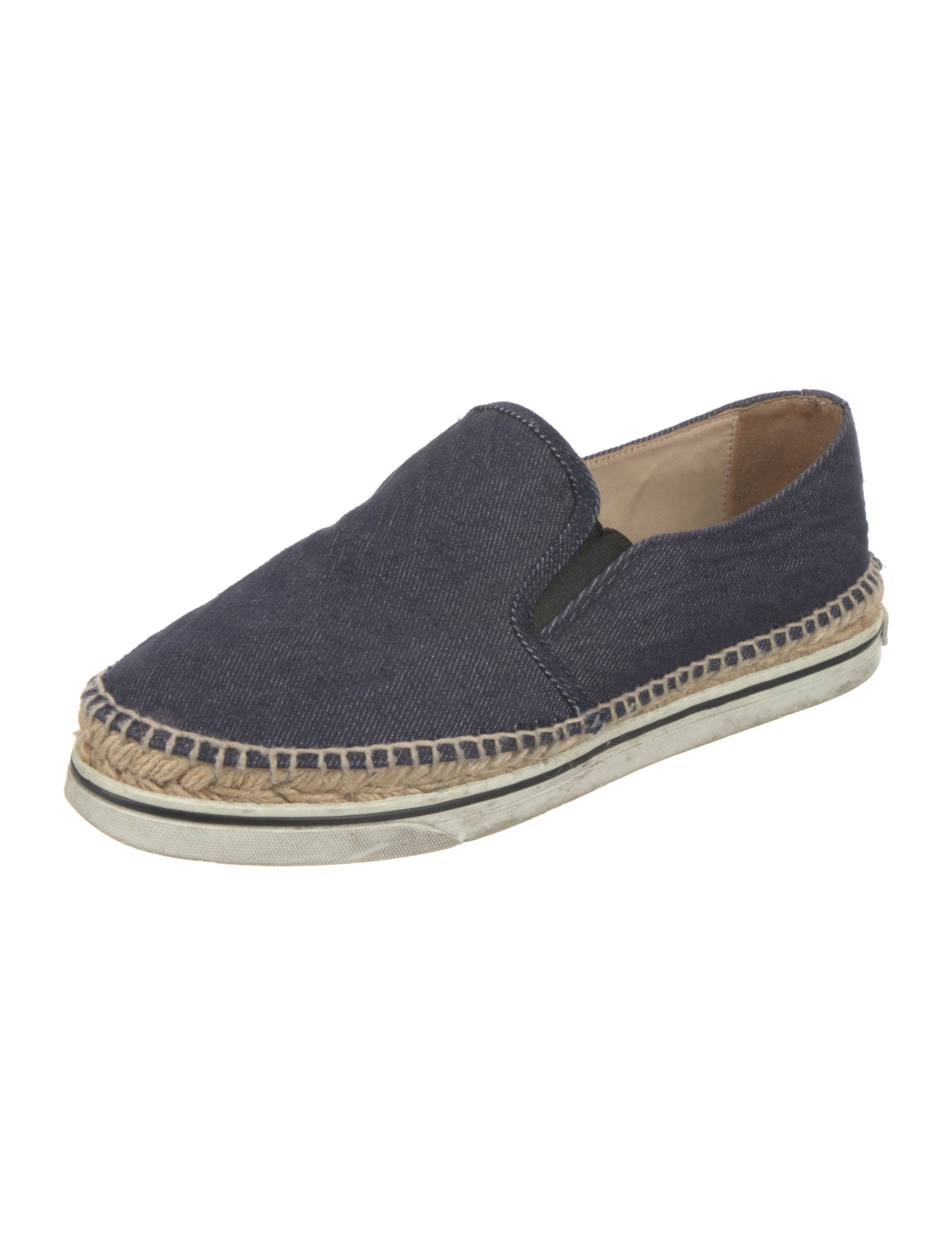 Jimmy Choo Denim Whipstitch Trim Espadrilles