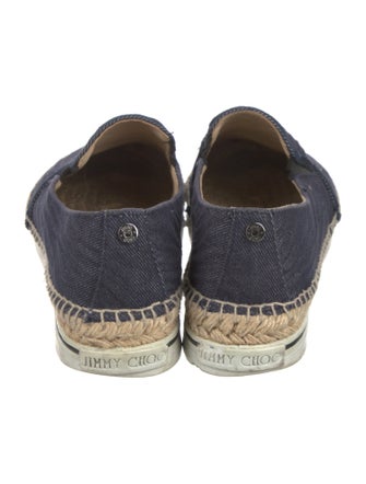 Jimmy Choo Denim Whipstitch Trim Espadrilles