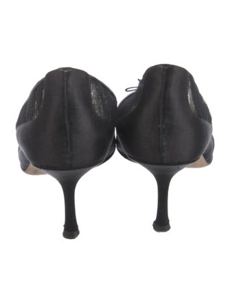 Jimmy Choo Satin Mesh Accents Pumps