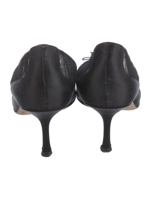 Jimmy Choo Satin Mesh Accents Pumps