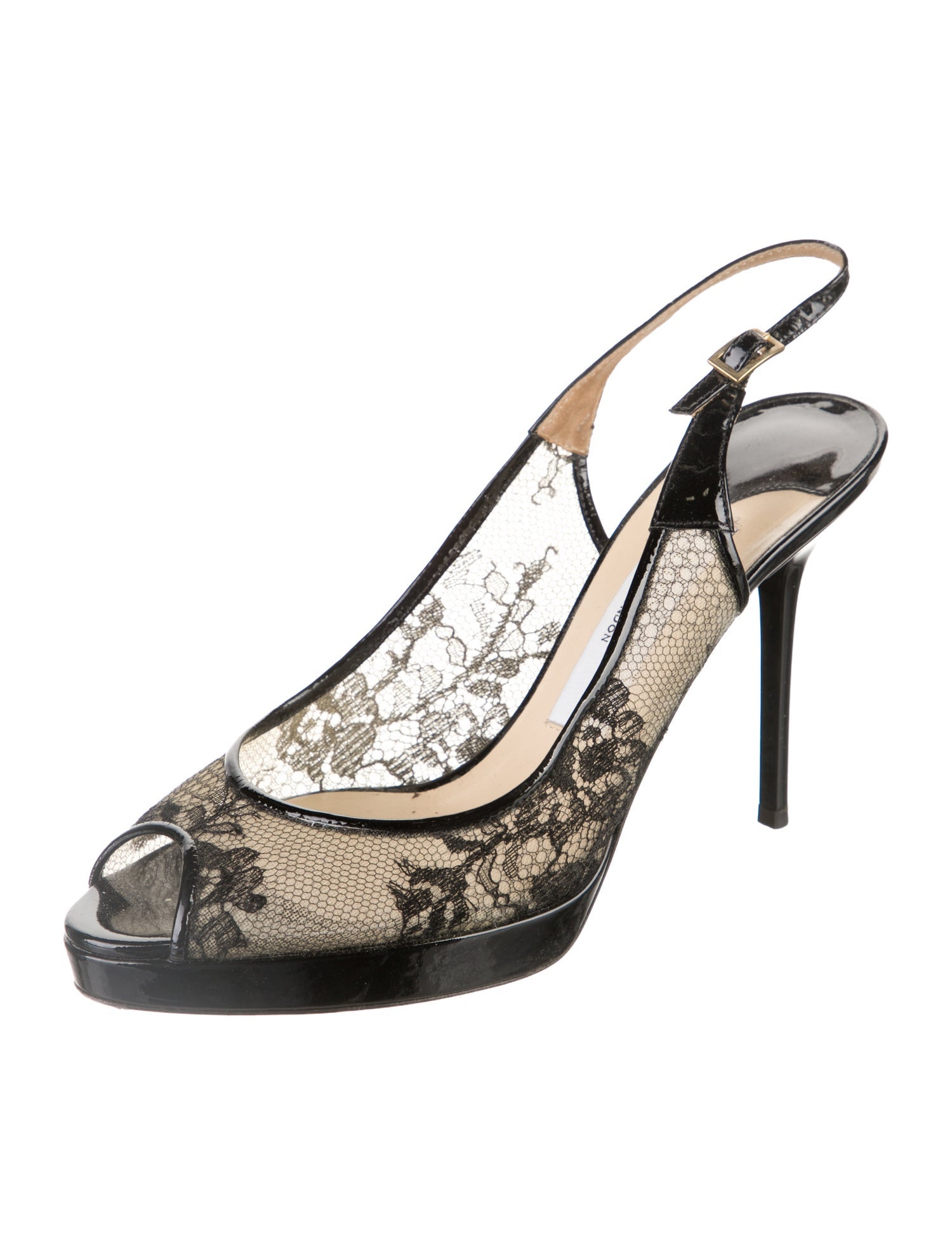 Jimmy Choo Lace Floral Print Slingback Pumps