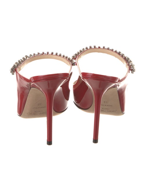 Jimmy Choo Patent Leather Crystal Embellishments Mules