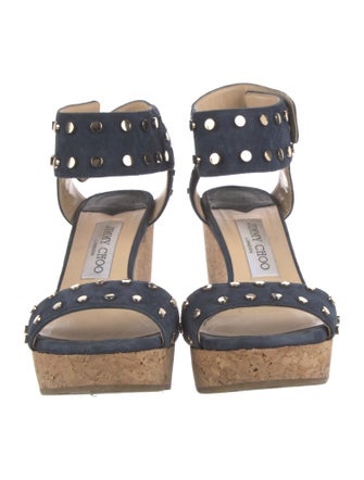 Jimmy Choo Suede Colorblock Pattern Sandals