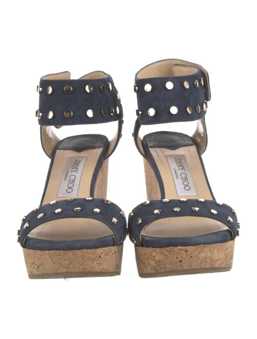 Jimmy Choo Suede Colorblock Pattern Sandals