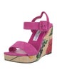 Jimmy Choo Suede Floral Print Slingback Sandals
