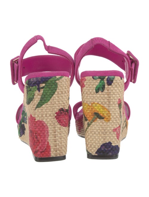 Jimmy Choo Suede Floral Print Slingback Sandals