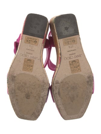 Jimmy Choo Suede Floral Print Slingback Sandals