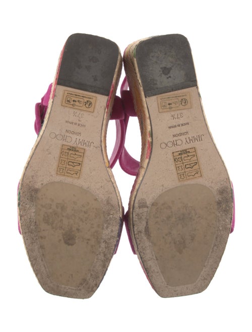 Jimmy Choo Suede Floral Print Slingback Sandals