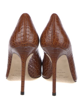 Jimmy Choo Crocodile Printed Pumps