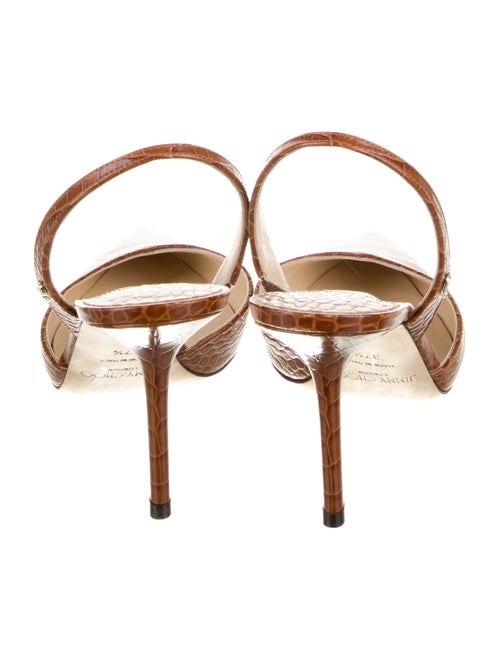 Jimmy Choo Embossed Leather Animal Print Slingback Pumps