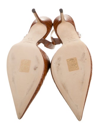 Jimmy Choo Embossed Leather Animal Print Slingback Pumps