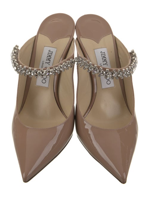 Jimmy Choo Patent Leather Crystal Embellishments Mules