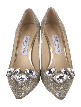 Jimmy Choo Glitter Crystal Embellishments Pumps