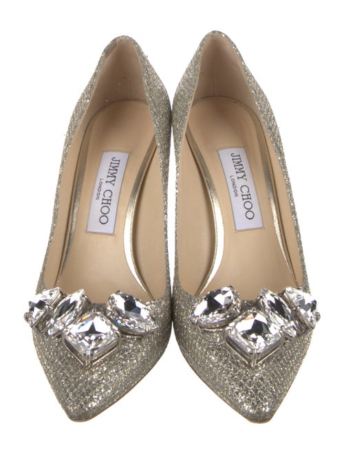 Jimmy Choo Glitter Crystal Embellishments Pumps