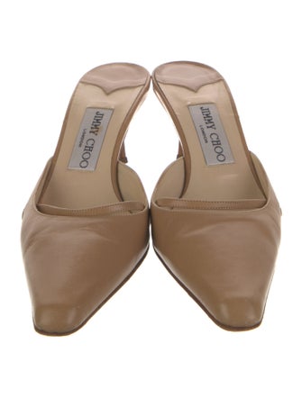 Jimmy Choo Leather Cutout Accent Mules