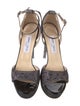 Jimmy Choo Glitter T-Strap Sandals