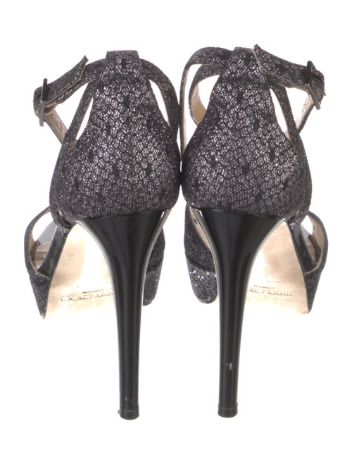 Jimmy Choo Glitter T-Strap Sandals