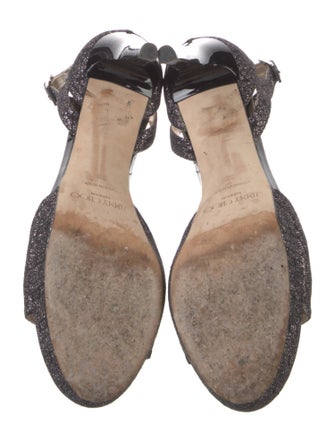 Jimmy Choo Glitter T-Strap Sandals