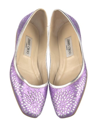 Jimmy Choo Glitter Animal Print Ballet Flats
