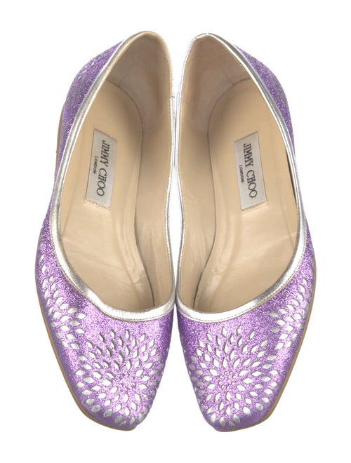 Jimmy Choo Glitter Animal Print Ballet Flats