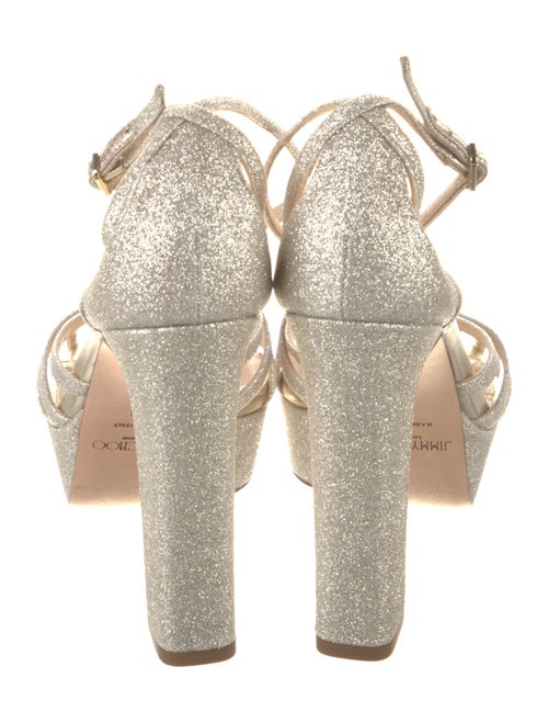 Jimmy Choo Leather Glitter Accents Sandals