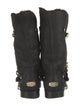 Jimmy Choo Leather Fur Trim Moto Boots