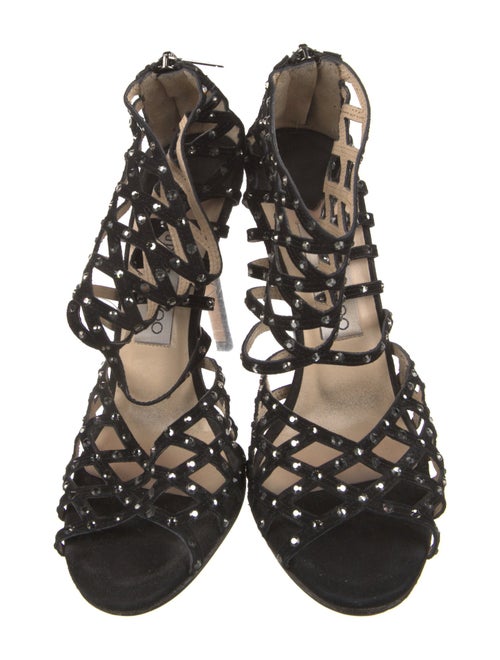 Jimmy Choo Suede Crystal Embellishments Sandals