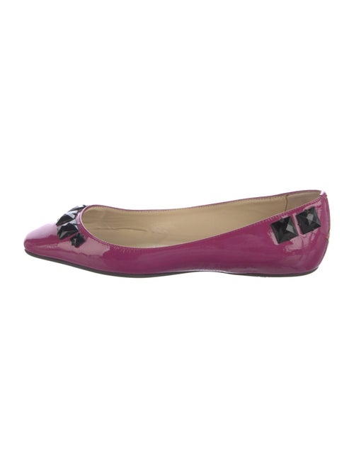 Jimmy Choo Patent Leather Studded Accents Ballet Flats