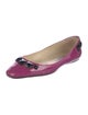 Jimmy Choo Patent Leather Studded Accents Ballet Flats