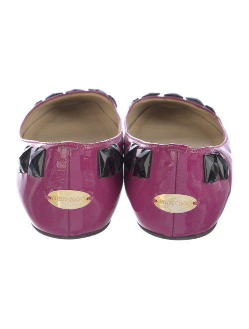 Jimmy Choo Patent Leather Studded Accents Ballet Flats