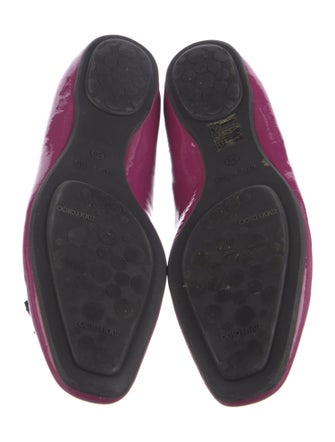 Jimmy Choo Patent Leather Studded Accents Ballet Flats