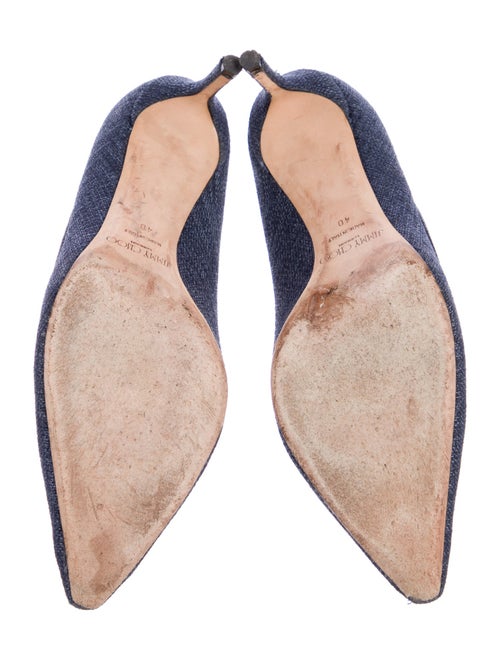 Jimmy Choo Denim Leather Trim Embellishment Pumps
