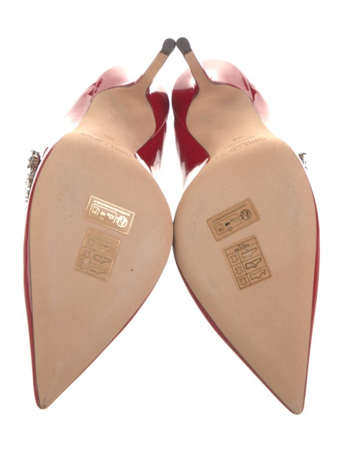 Jimmy Choo Patent Leather Crystal Embellishments Mules