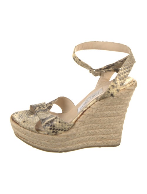 Jimmy Choo Leather Animal Print Espadrilles