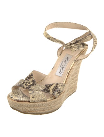 Jimmy Choo Leather Animal Print Espadrilles