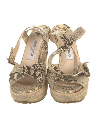 Jimmy Choo Leather Animal Print Espadrilles