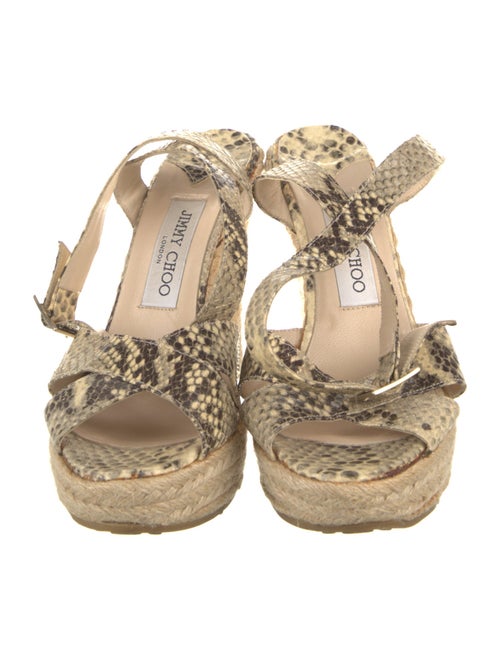 Jimmy Choo Leather Animal Print Espadrilles
