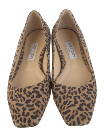 Jimmy Choo Suede Animal Print Flats