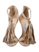 Jimmy Choo Suede Tassel Accents T-Strap Sandals